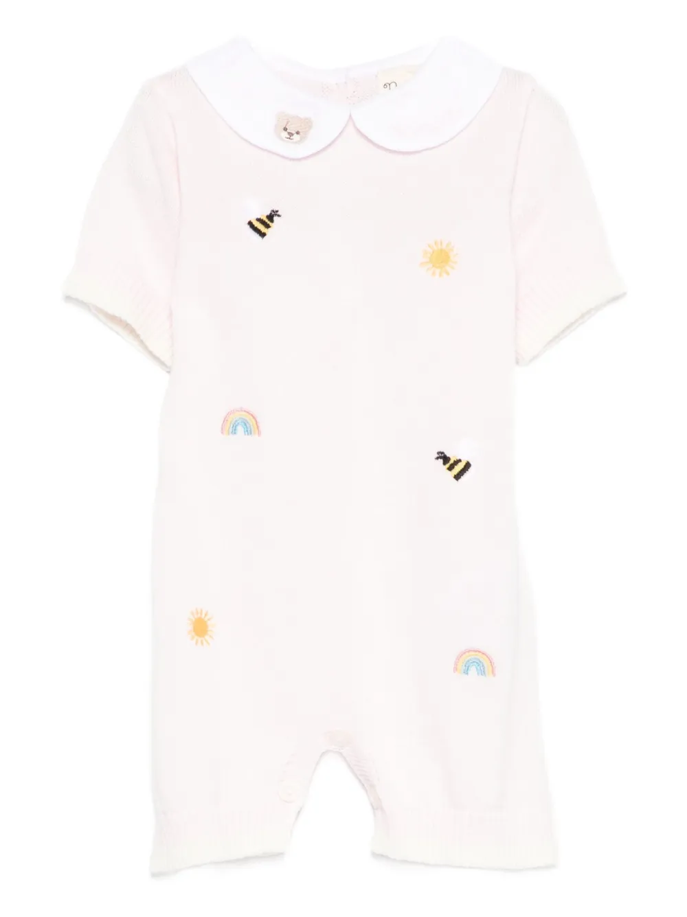 Nanán Embroidered Romper In Neutral