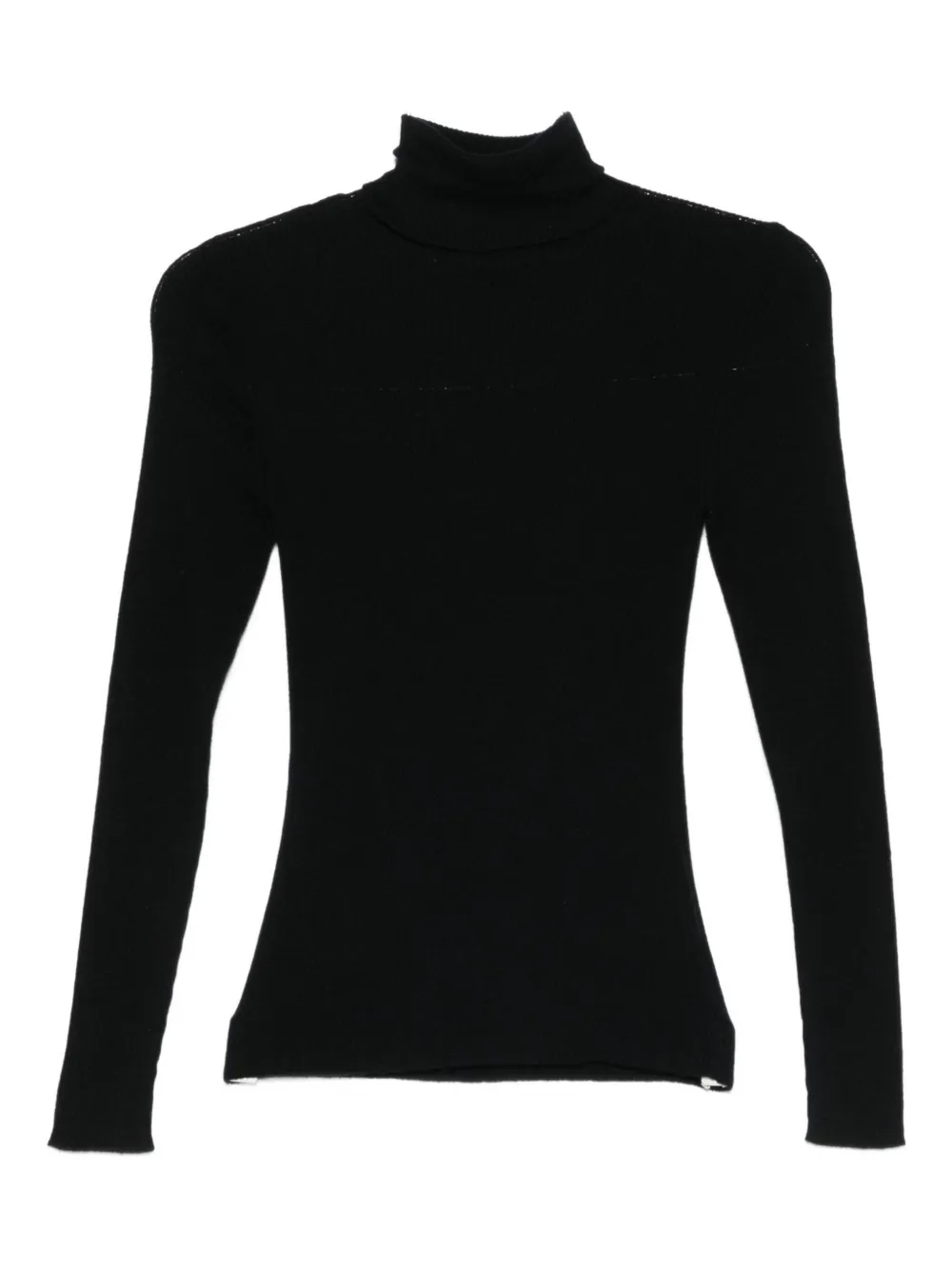 Majestic Filatures Top con collo a lupetto e maniche lunghe - Nero