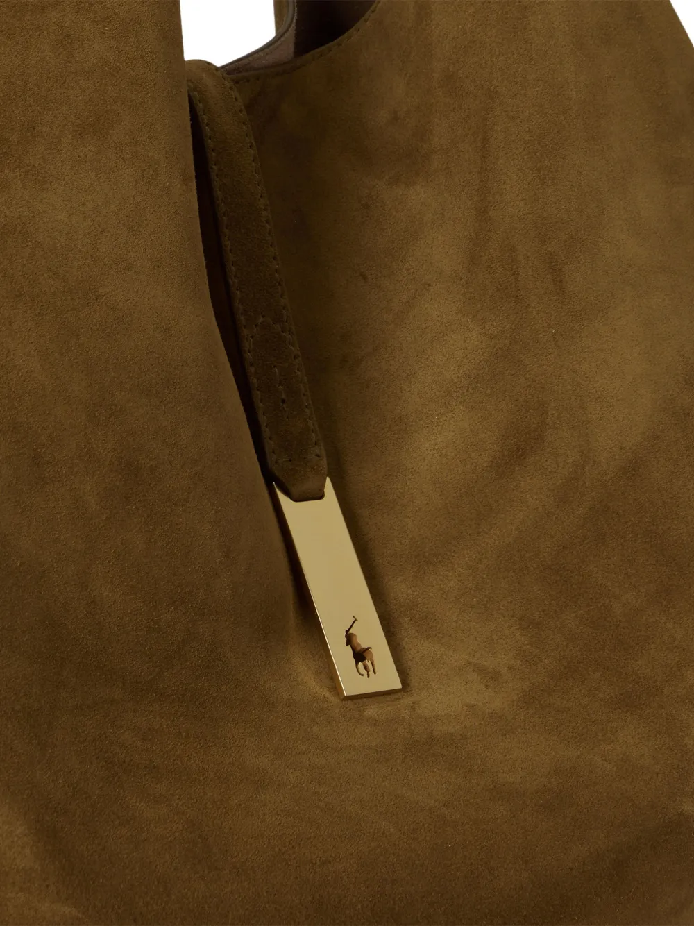 Polo Ralph Lauren Large Logo-plaque Shoulder Bag In Brown