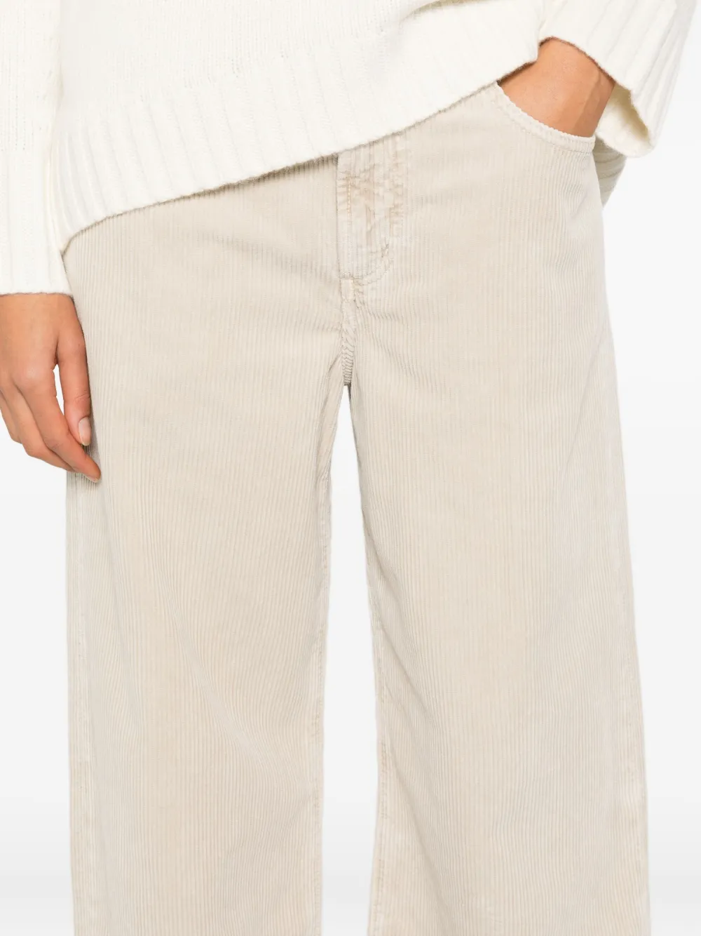 AGOLDE Keira ribfluwelen jeans Beige