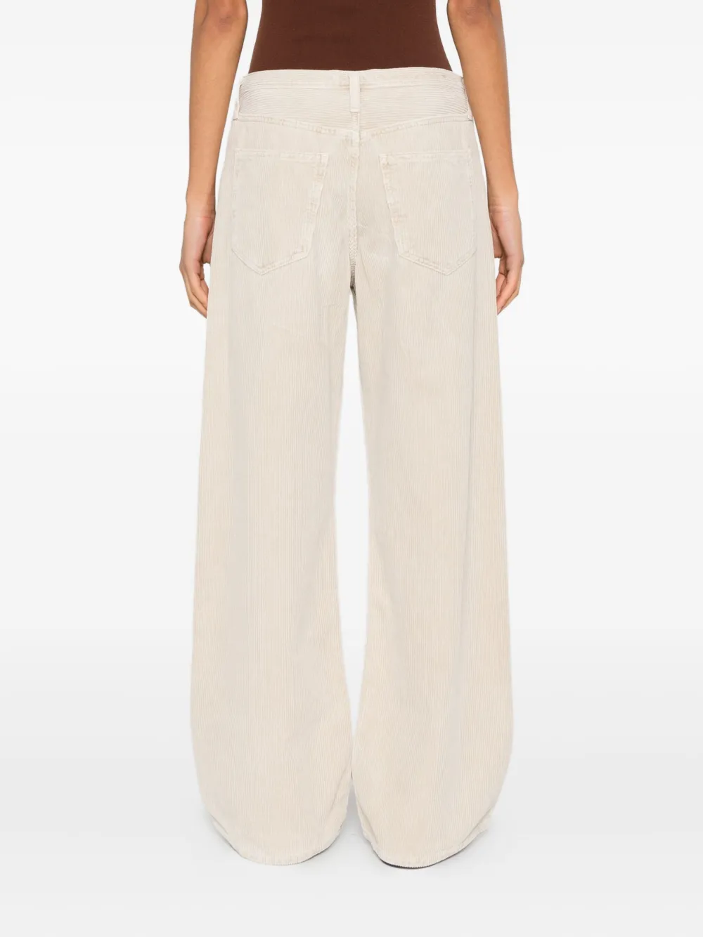 AGOLDE Keira ribfluwelen jeans Beige