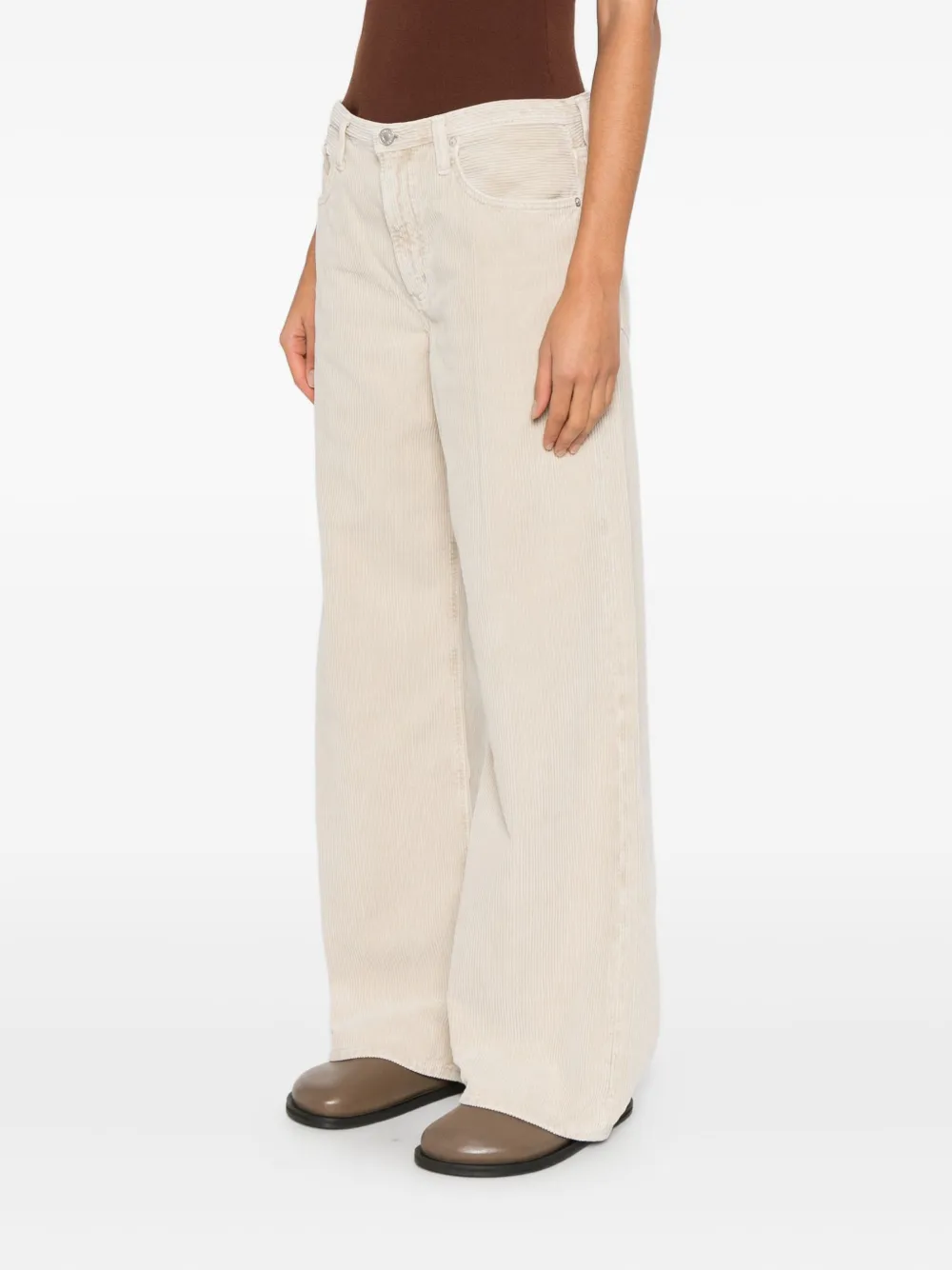 AGOLDE Keira ribfluwelen jeans Beige