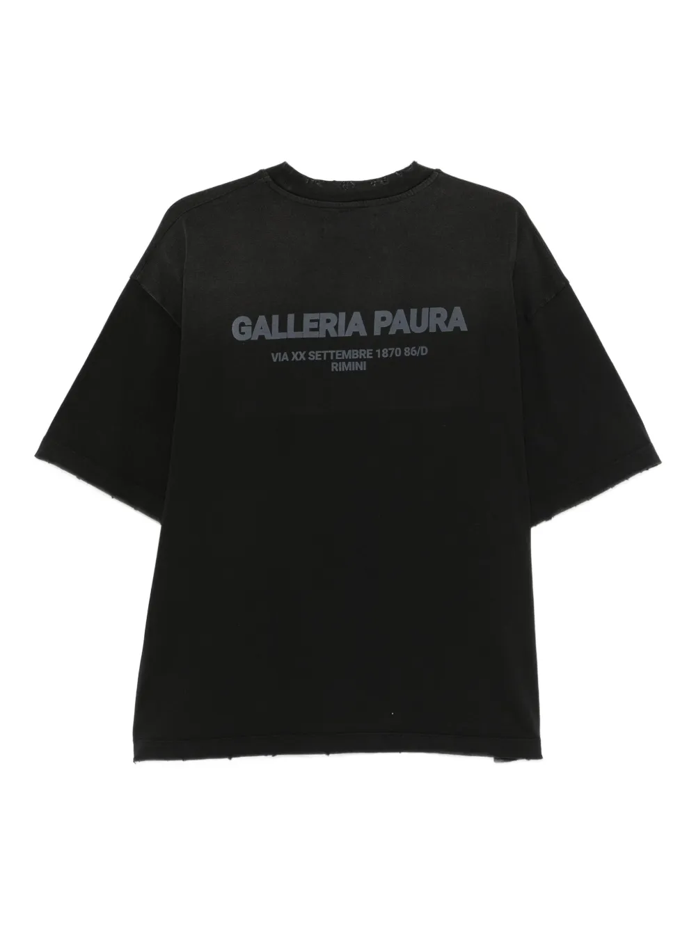 Paura Costa gerafeld T-shirt - Zwart