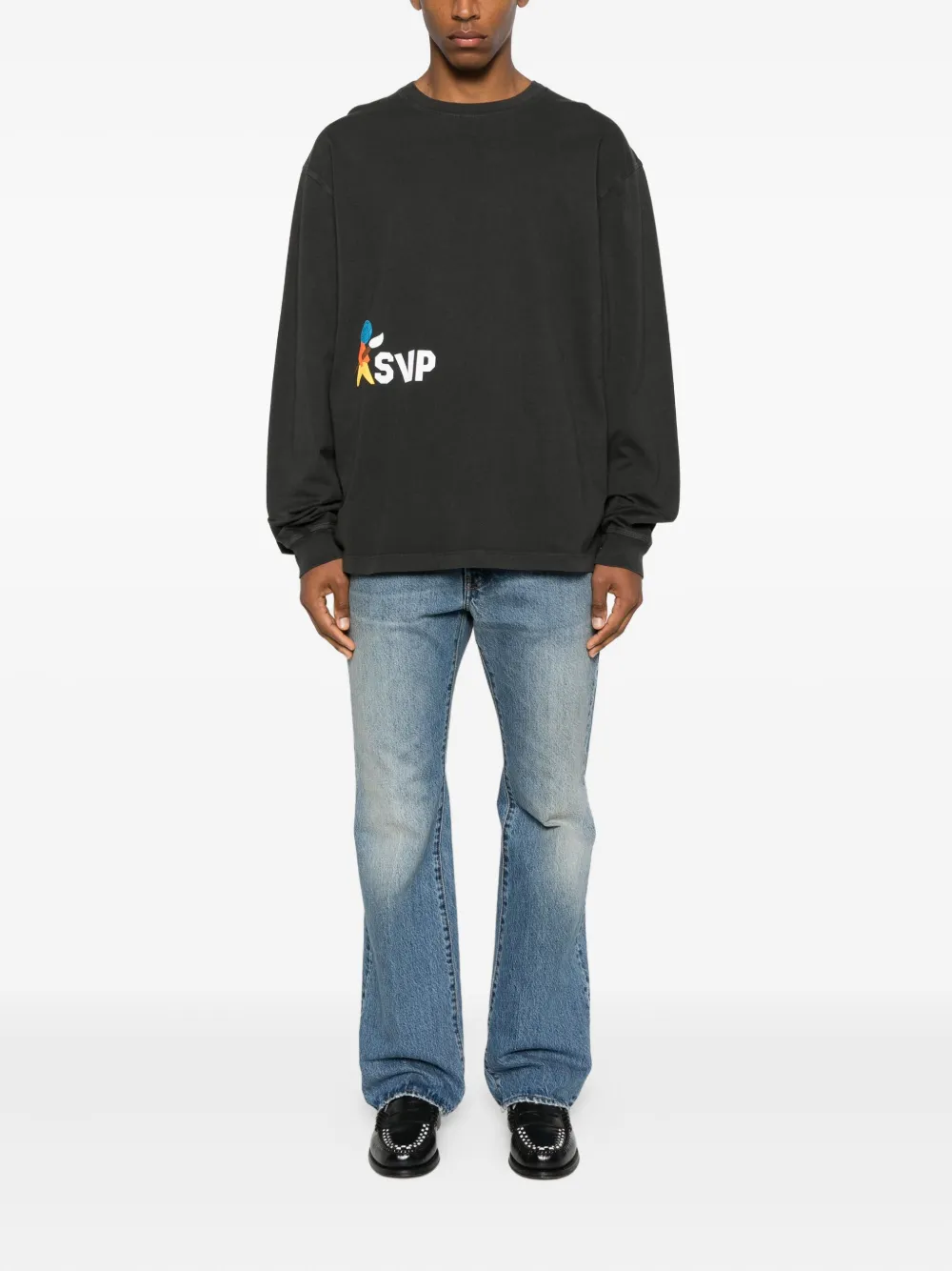 Agolde Long Sleeve Mock Neck In Black