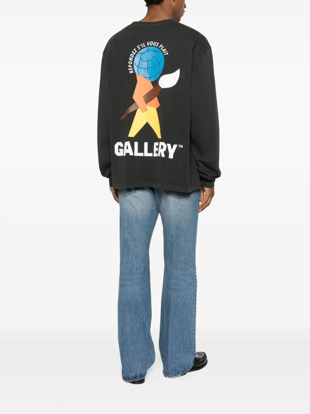 AGOLDE T-shirt met ronde hoge hals en lange mouwen - Grijs