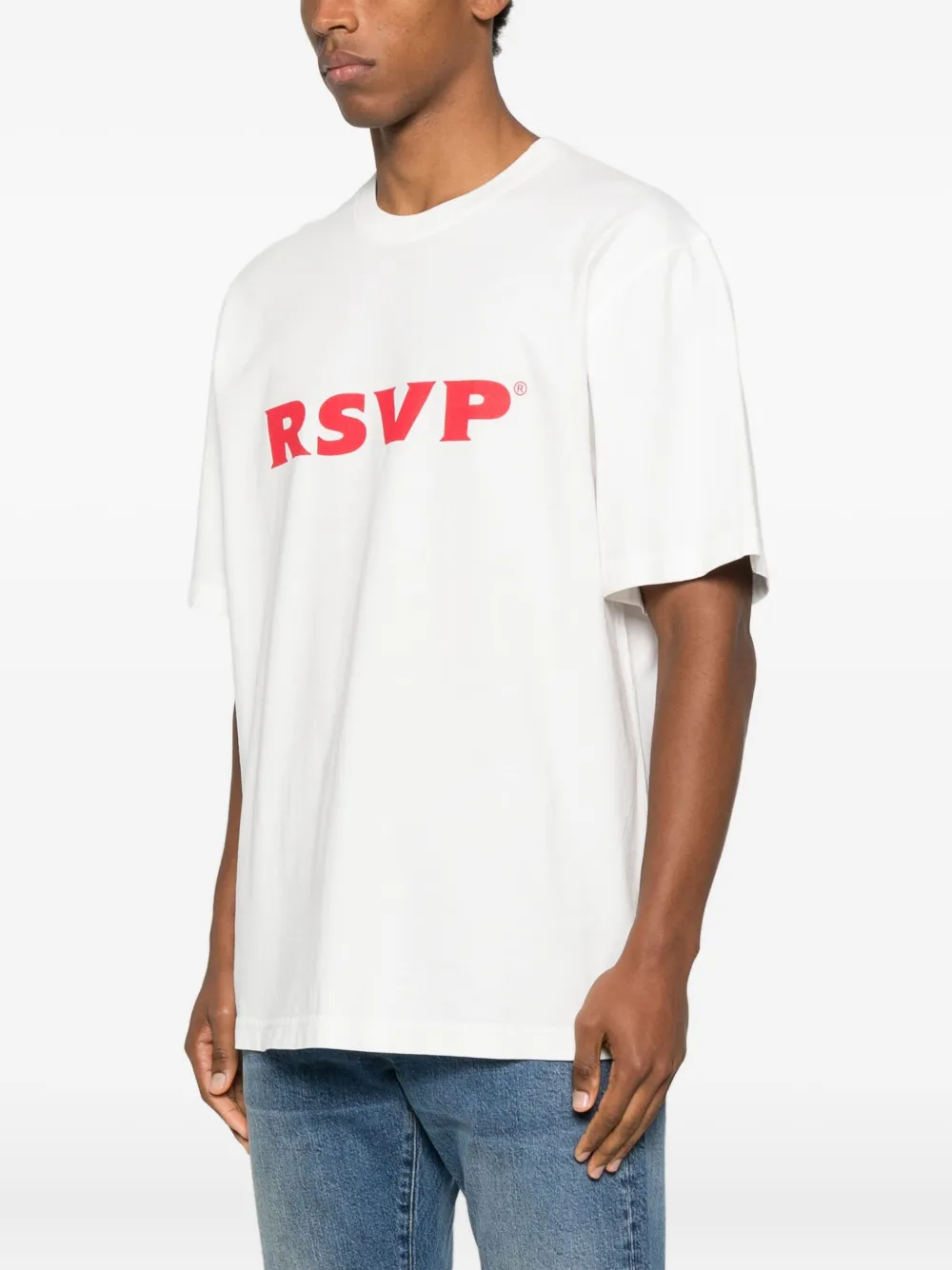 AGOLDE T-shirt met opstaande hals en korte mouwen Wit