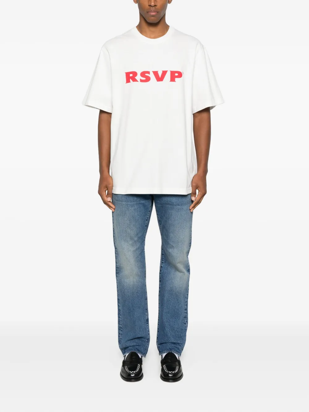 AGOLDE T-shirt met opstaande hals en korte mouwen Wit