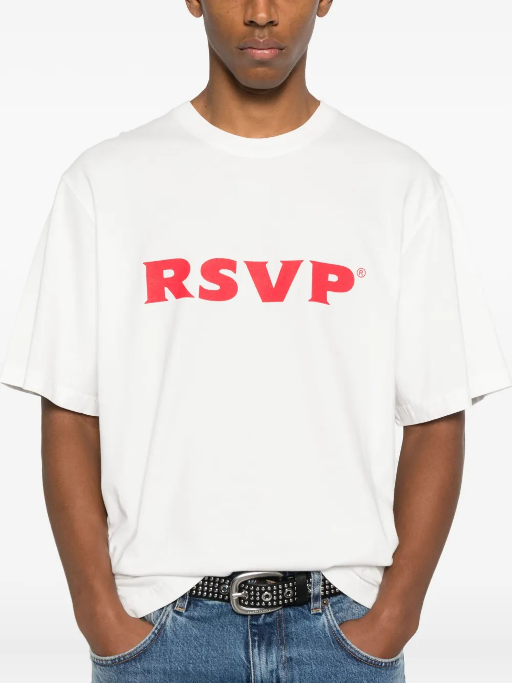 AGOLDE T-shirt met opstaande hals en korte mouwen Wit