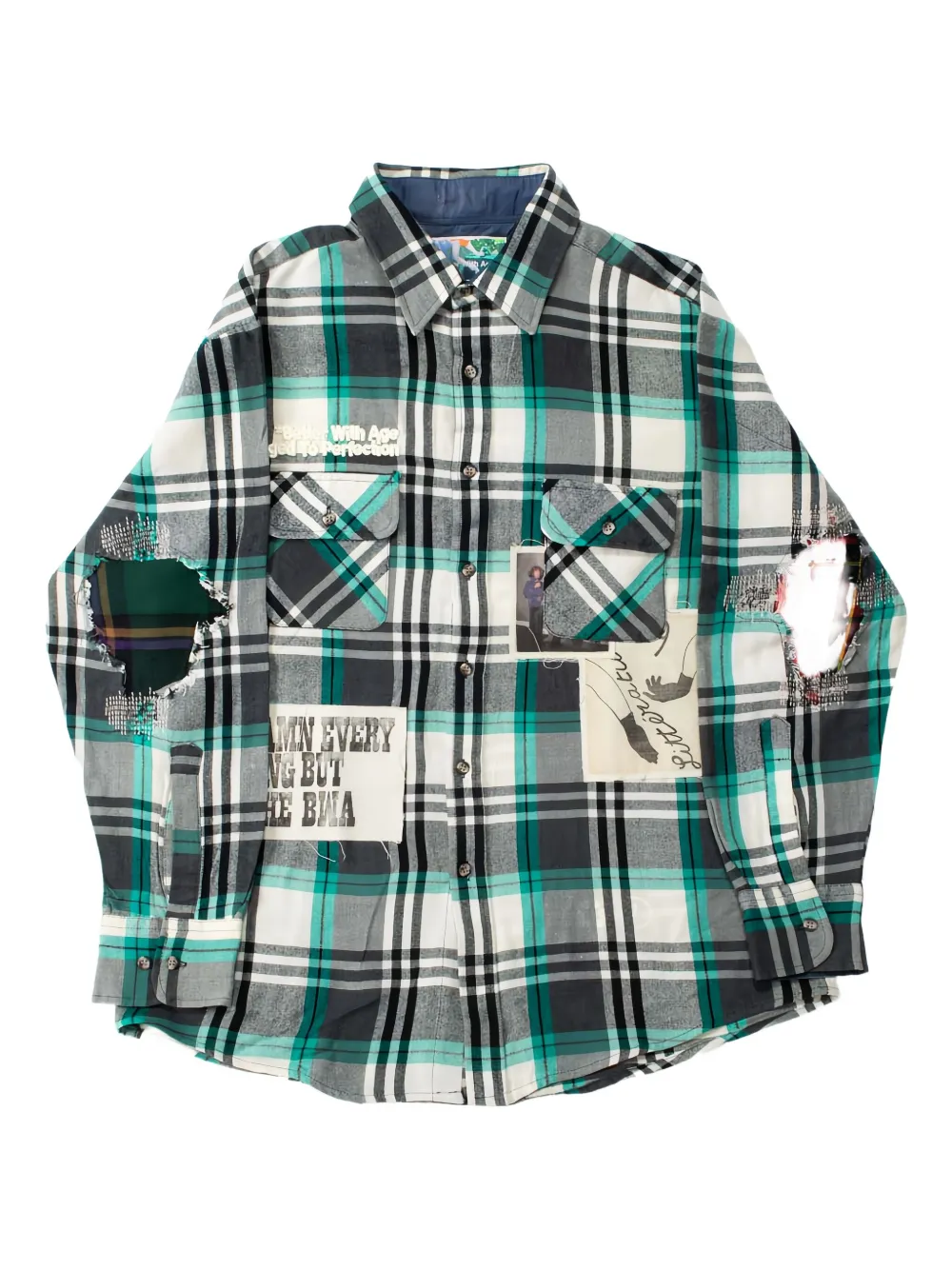 Better With Age Muir Repair Patch-detail Shirt In Green