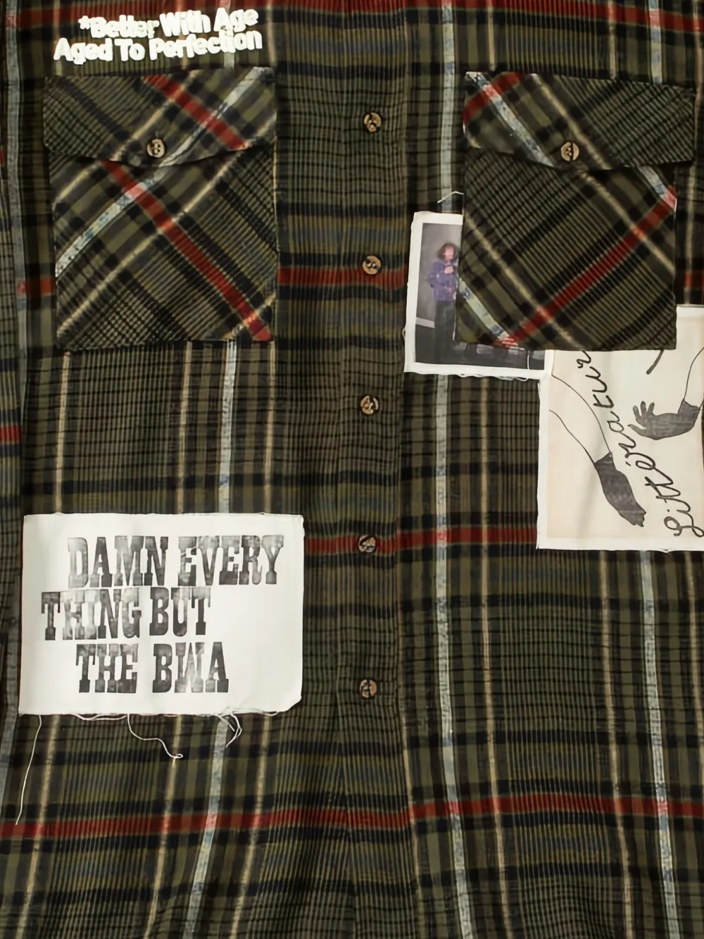 Better with Age plaid-pattern patched shirt - Groen
