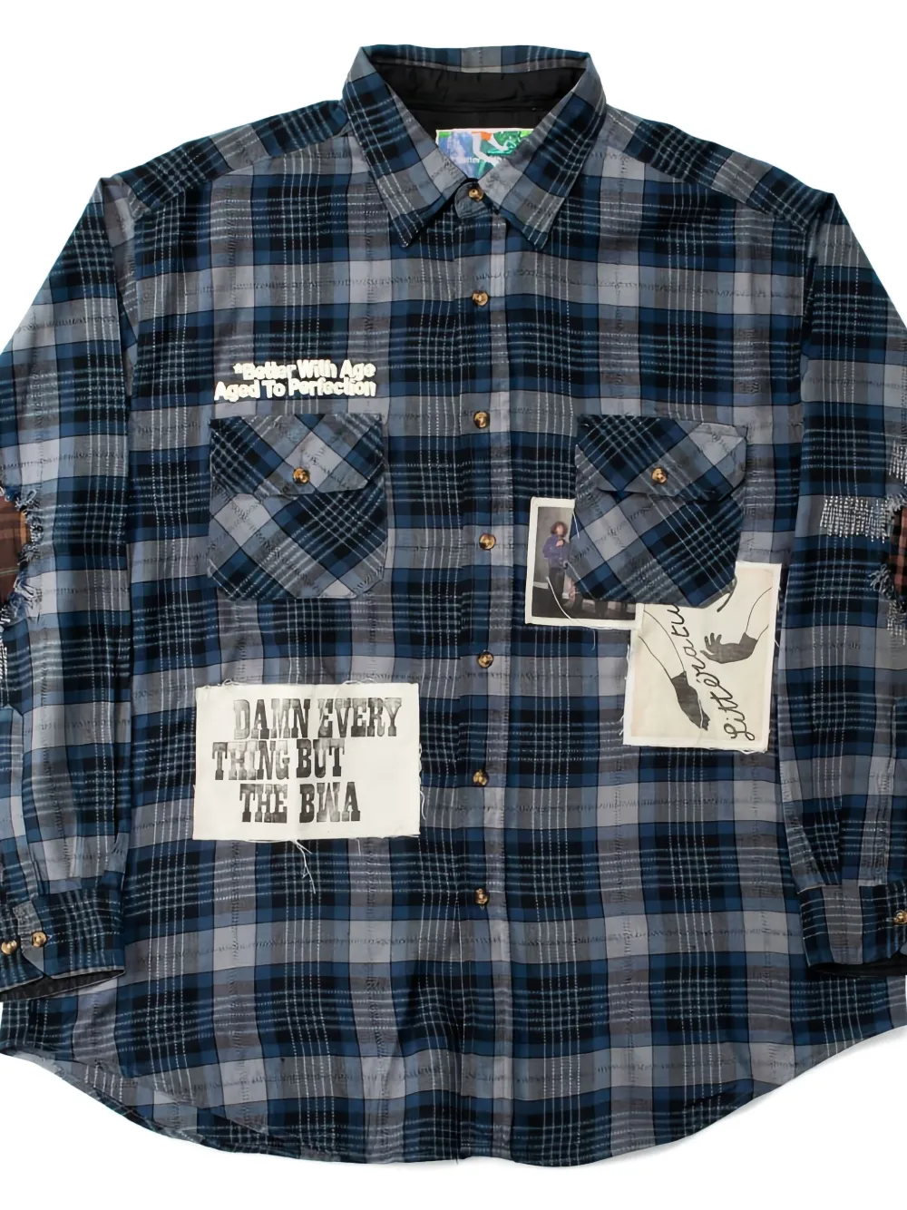 Better With Age Muir Repair Patch-detail Shirt In Blue