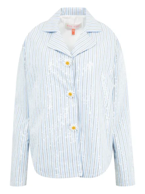 Mira Mikati sequinned striped shirt