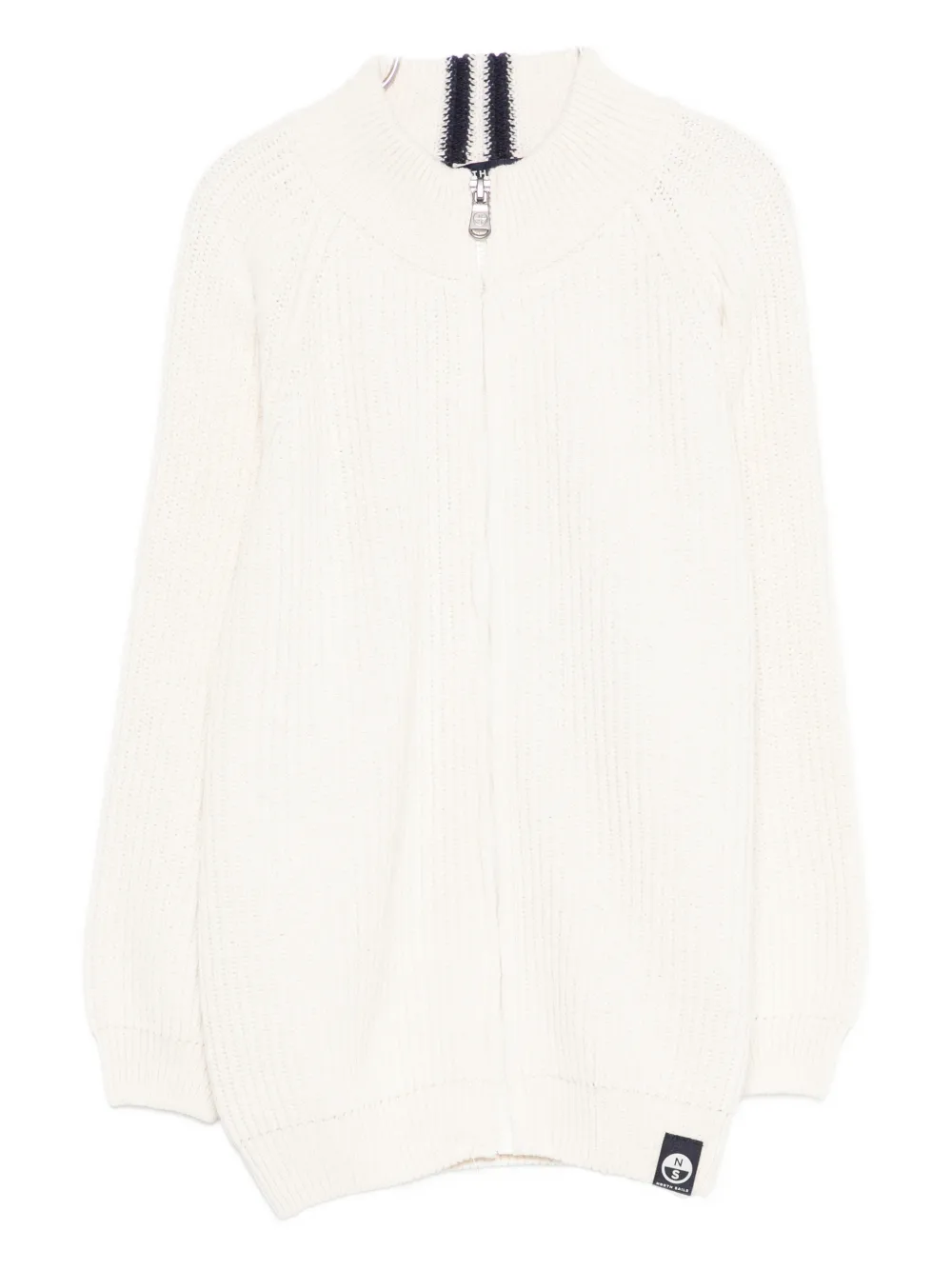 North Sails Kids 7GG full-zip mock-neck cardigan - Toni neutri