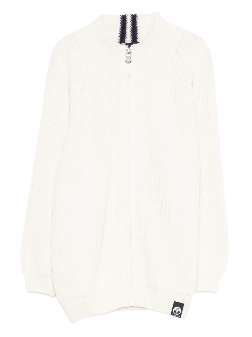 North Sails Kids 7GG full-zip mock-neck cardigan - Toni neutri