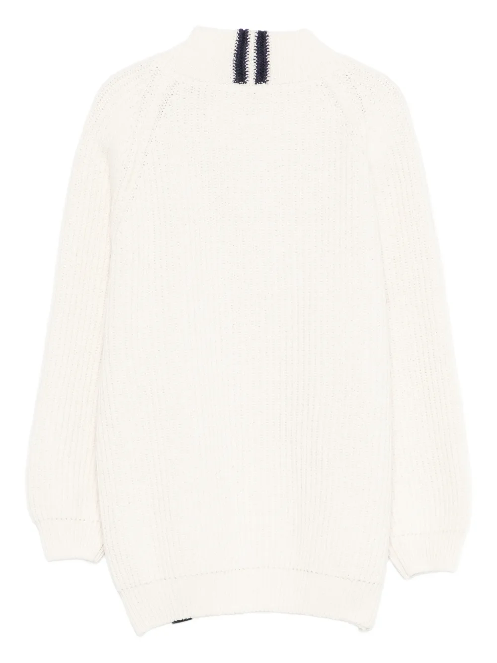 North Sails 7gg Full-zip Mock-neck Cardigan In Neutral