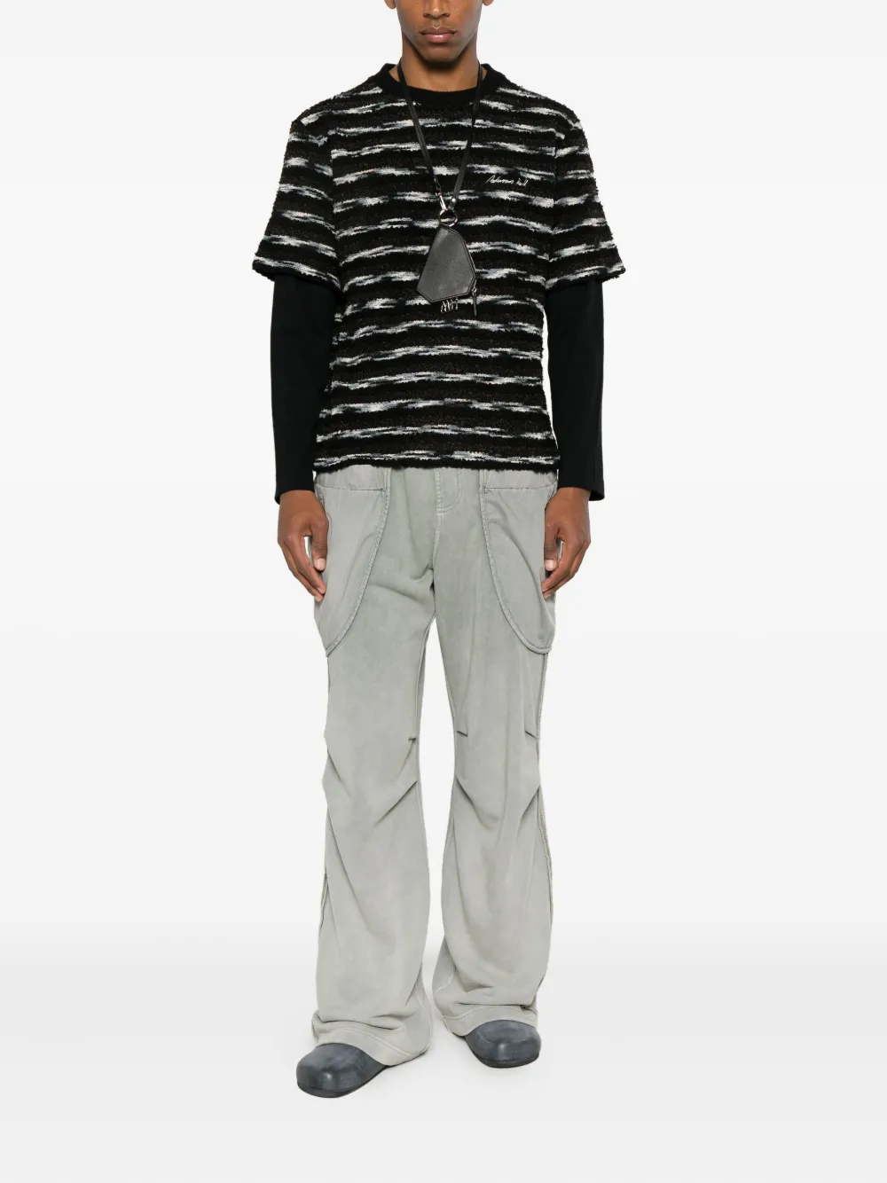 Andersson Bell Layered Track Pants In Gray
