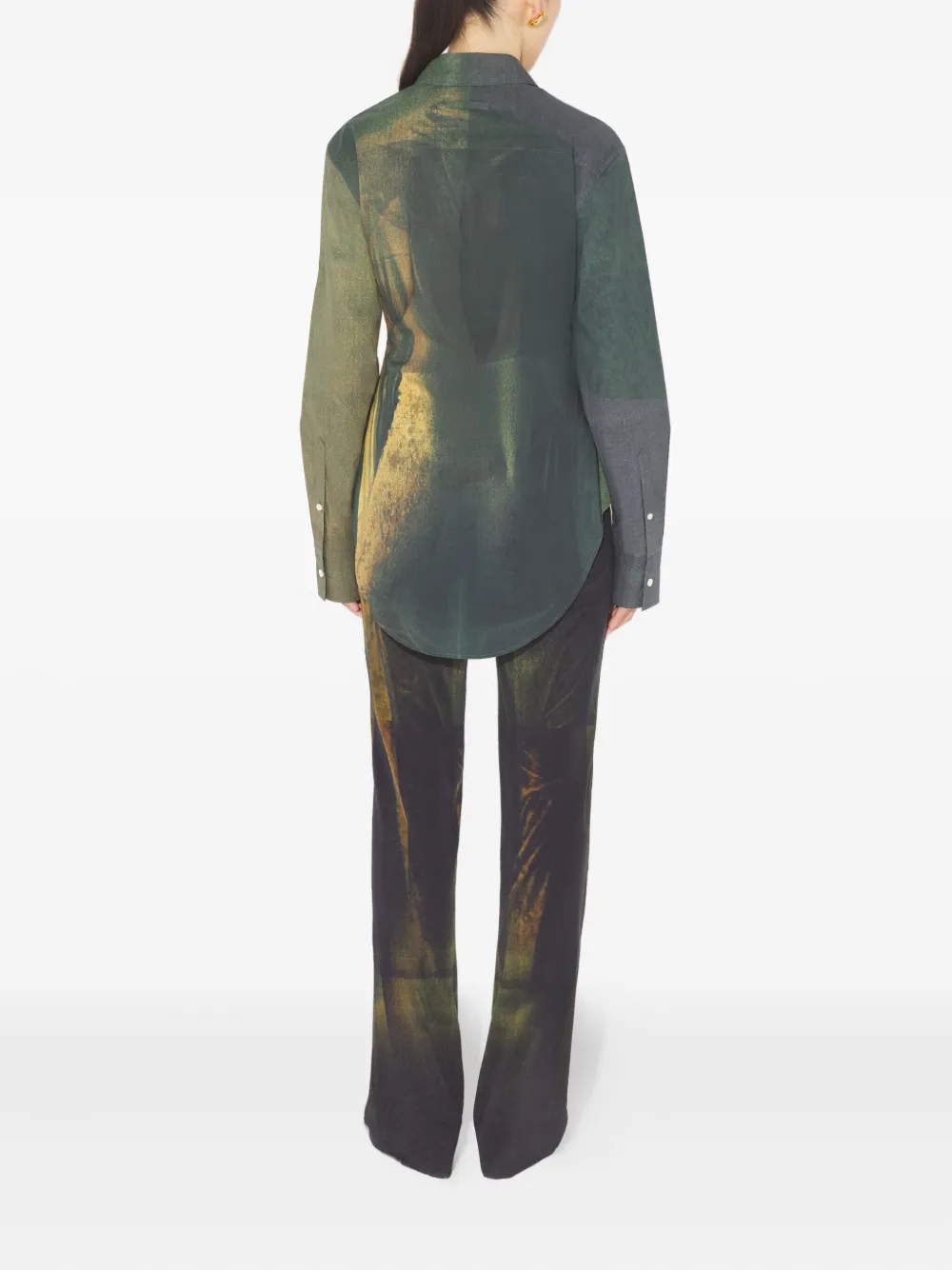  Jean Paul Gaultier The Acid Water Printed Buttoned Shirt - Green 