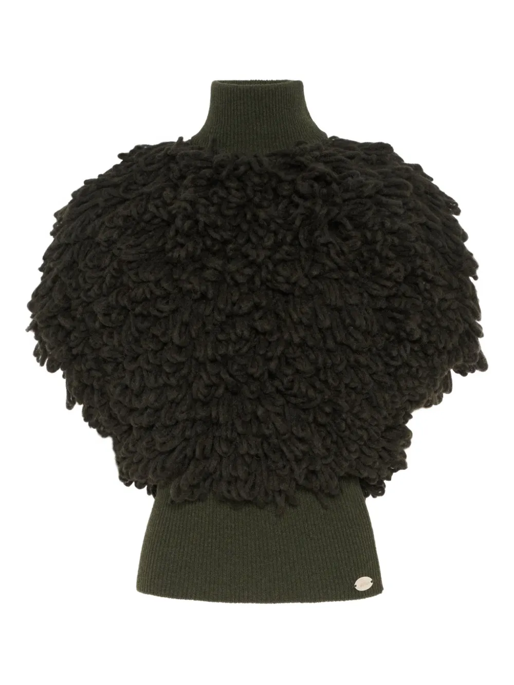 Jean Paul Gaultier Maglione Bouclette a collo alto - Verde