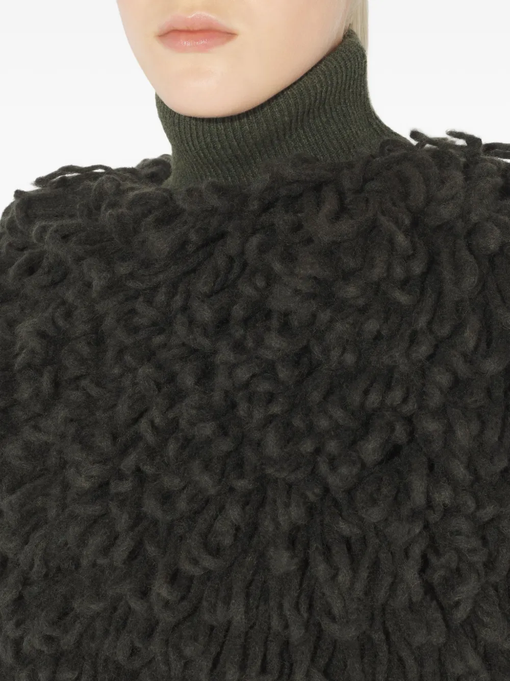 Jean Paul Gaultier Bouclette trui met hoge hals Groen