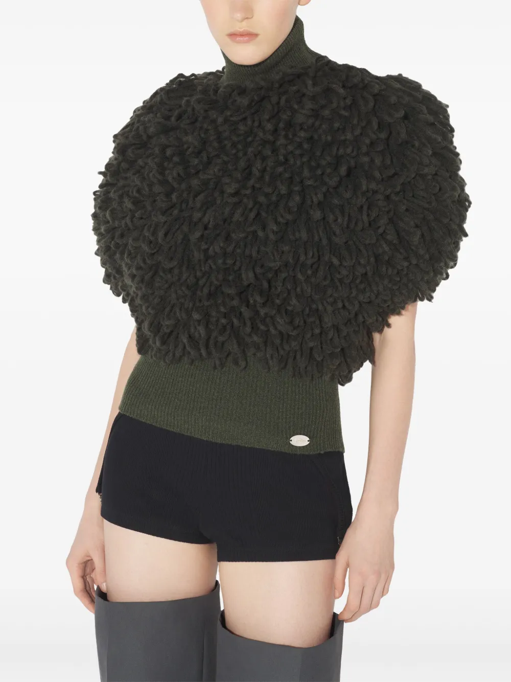 Jean Paul Gaultier Bouclette trui met hoge hals Groen