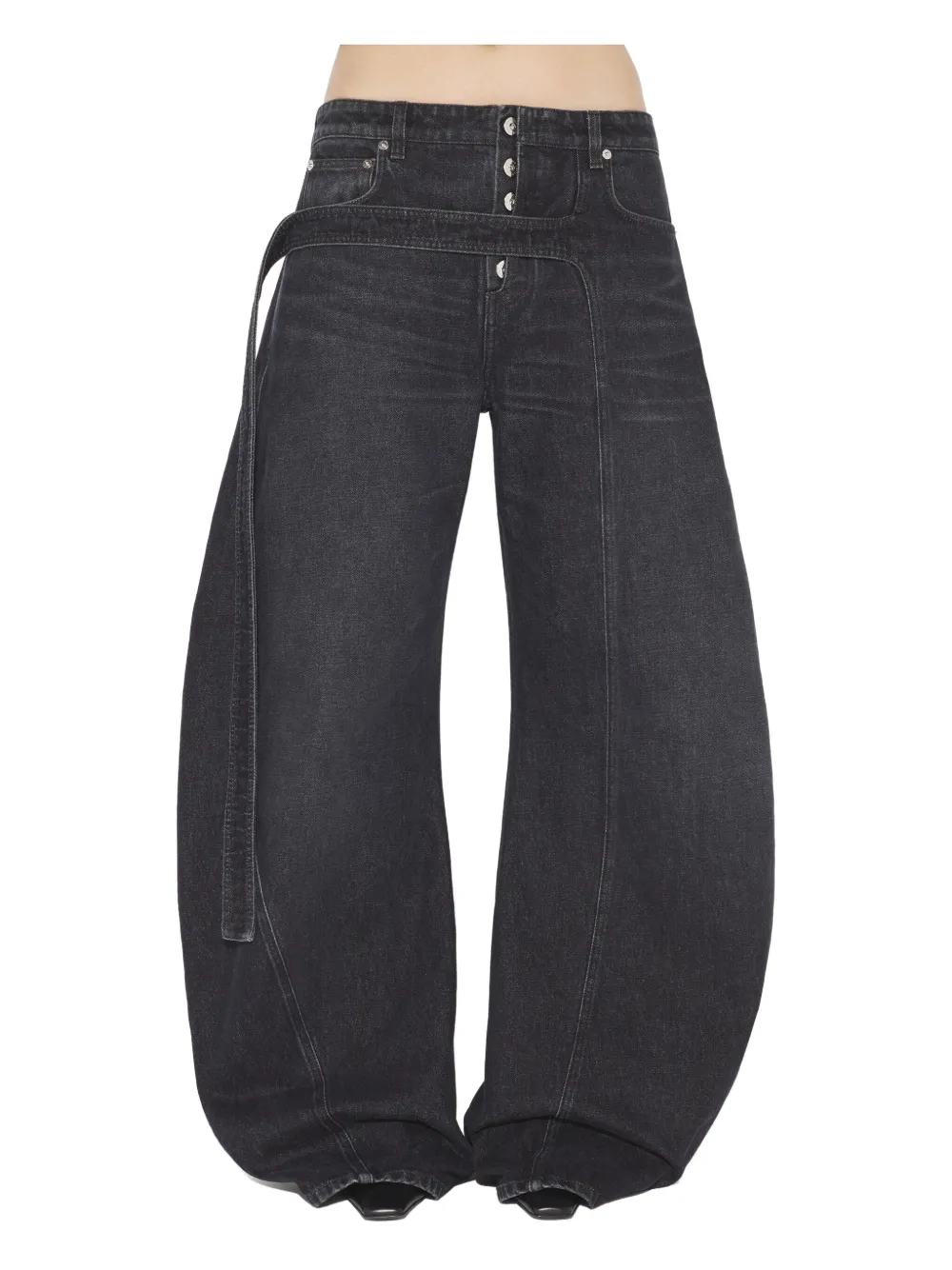 Jean Paul Gaultier Strap Detail Trousers In Black