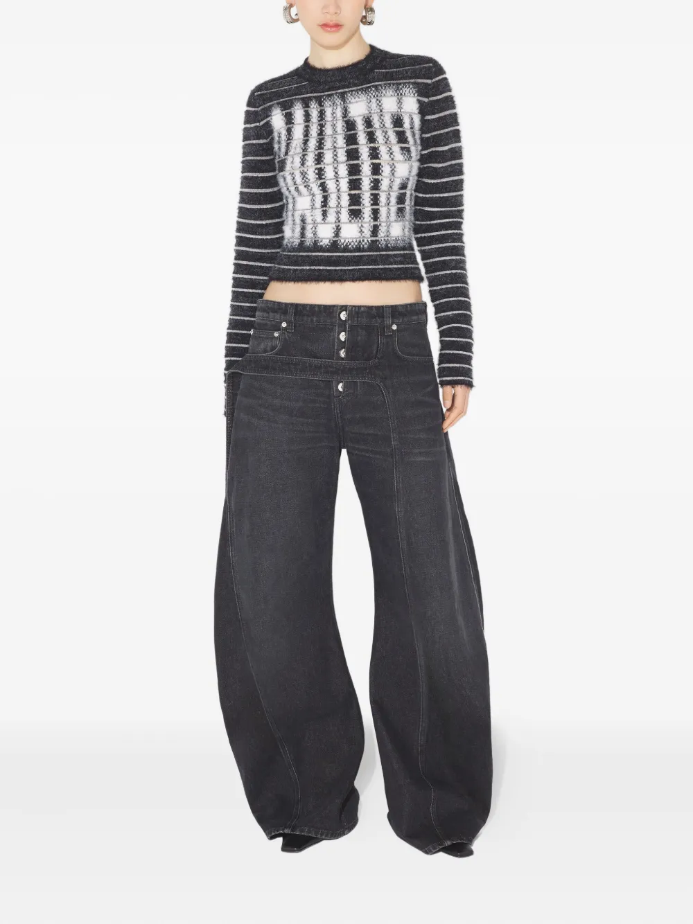 Jean Paul Gaultier strap detail trousers - Zwart