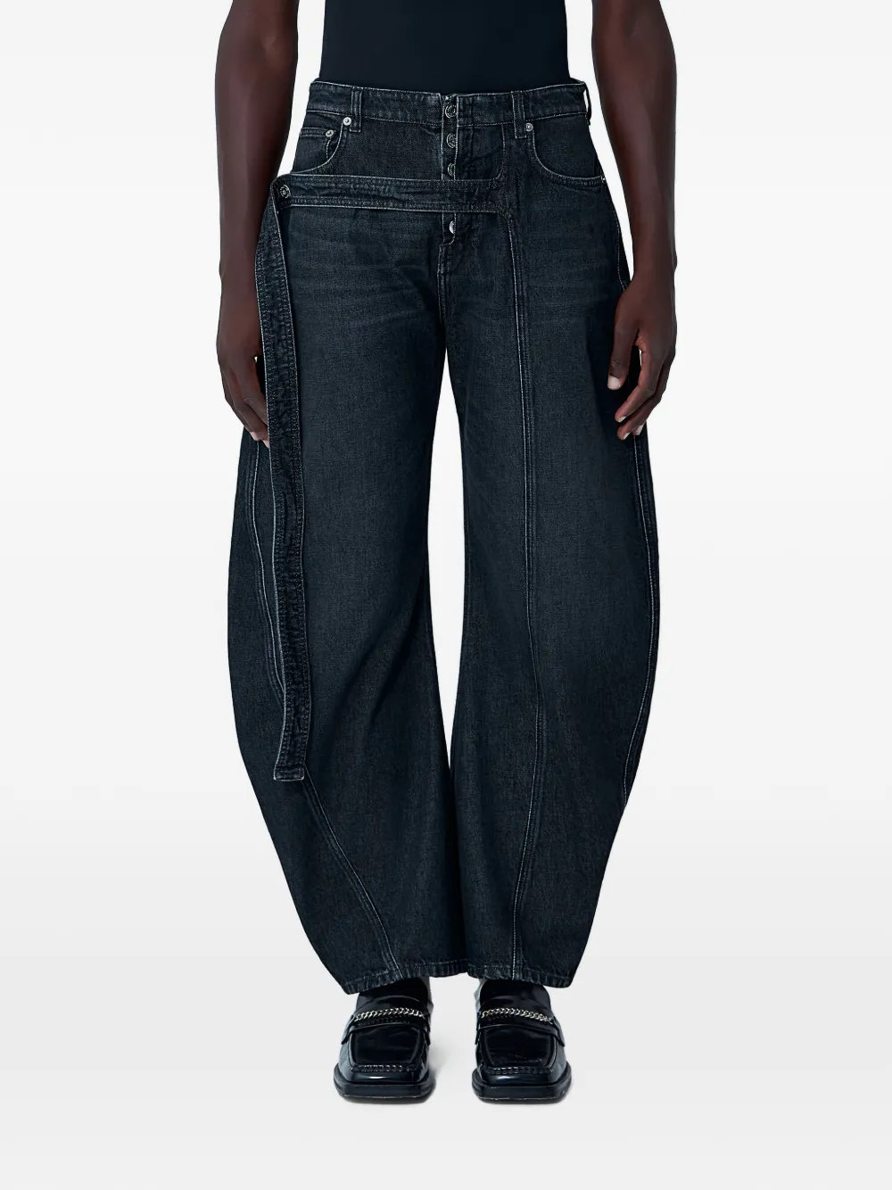 Jean Paul Gaultier strap detail trousers - Nero