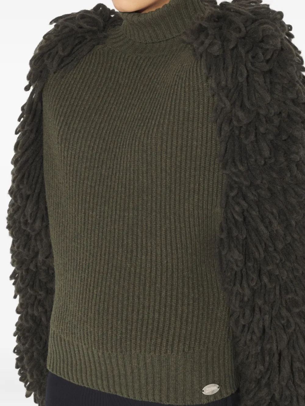 Jean Paul Gaultier The Bouclette High-neck Wool Sweater In Green
