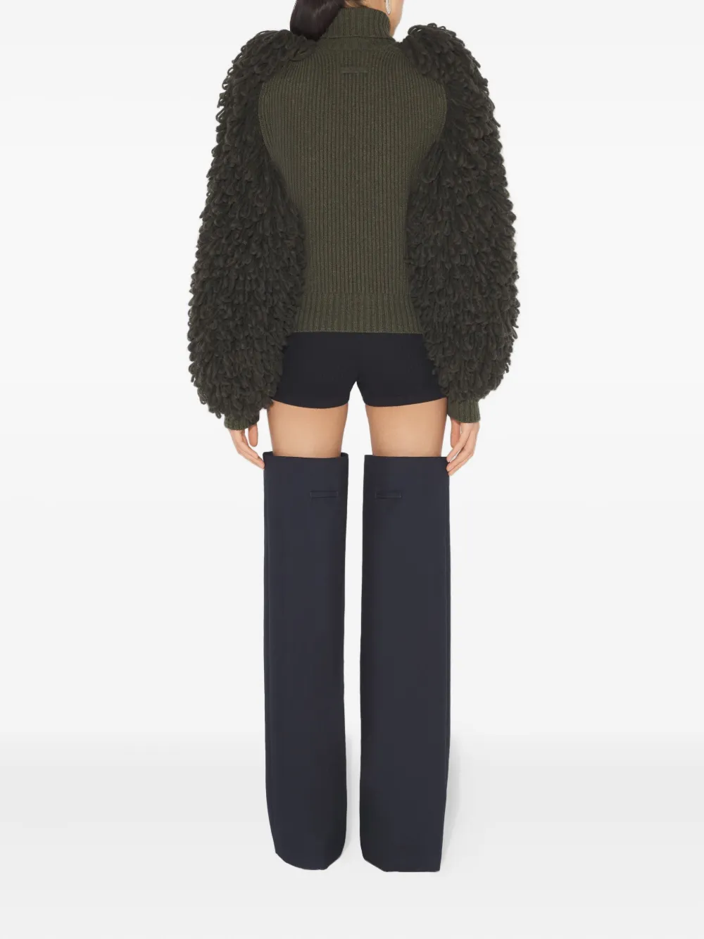 Jean Paul Gaultier The Bouclette High-neck Wool Sweater In Green
