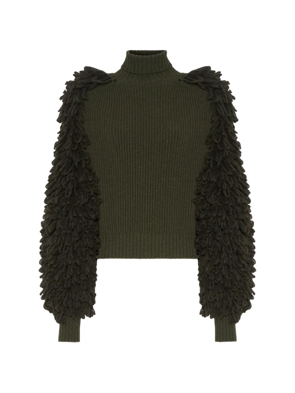 Jean Paul Gaultier The Bouclette wollen trui met hoge hals Groen