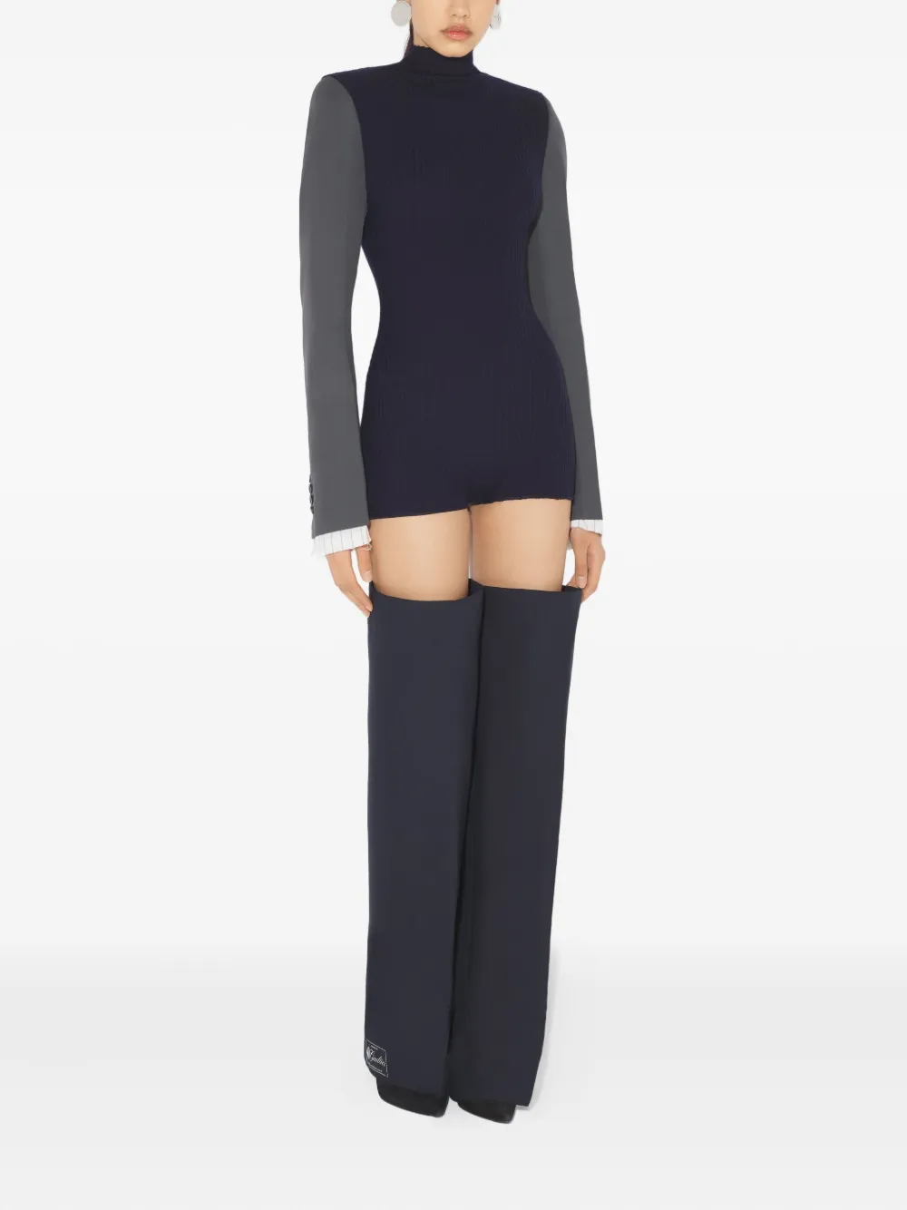 Jean Paul Gaultier Body met lange mouwen - Blauw