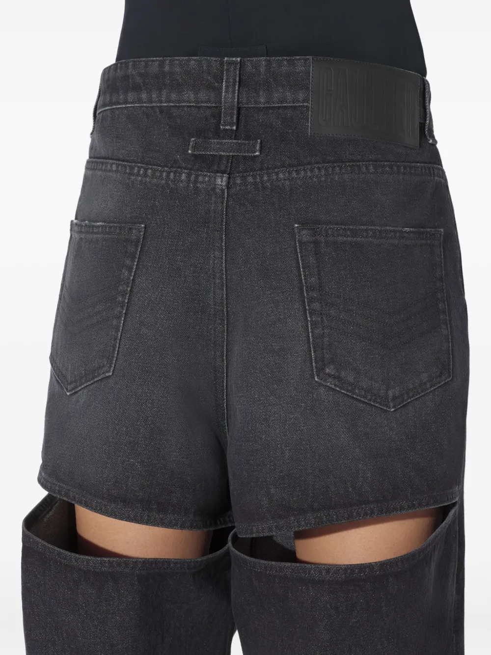 Jean Paul Gaultier Cut-out-detail Cotton Jeans In Black