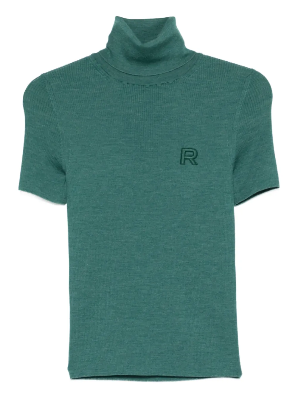 Rochas turtleneck logo-patch top | Green | Image 1