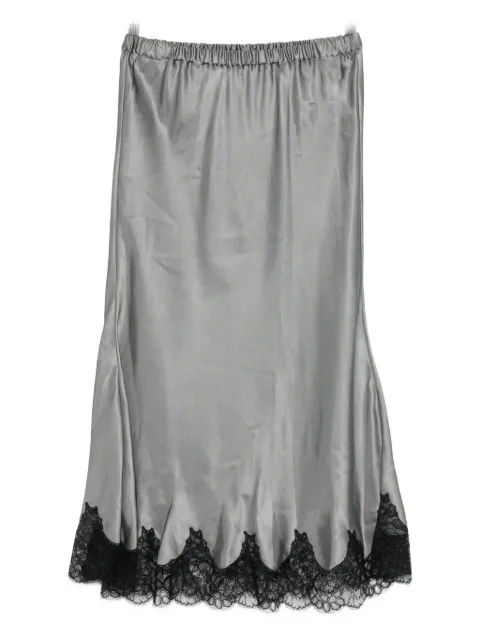 Rochas lace-trim midi skirt