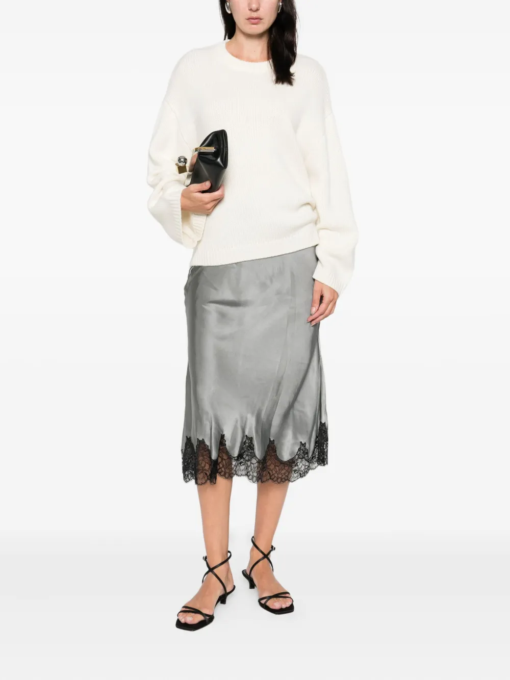 Rochas falda midi con ribete de encaje | Faldas acampanadas | Image 2