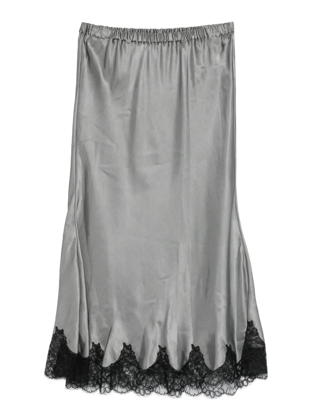 Rochas falda midi con ribete de encaje | plateado | Image 1