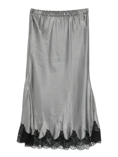 Rochas lace-trim midi skirt