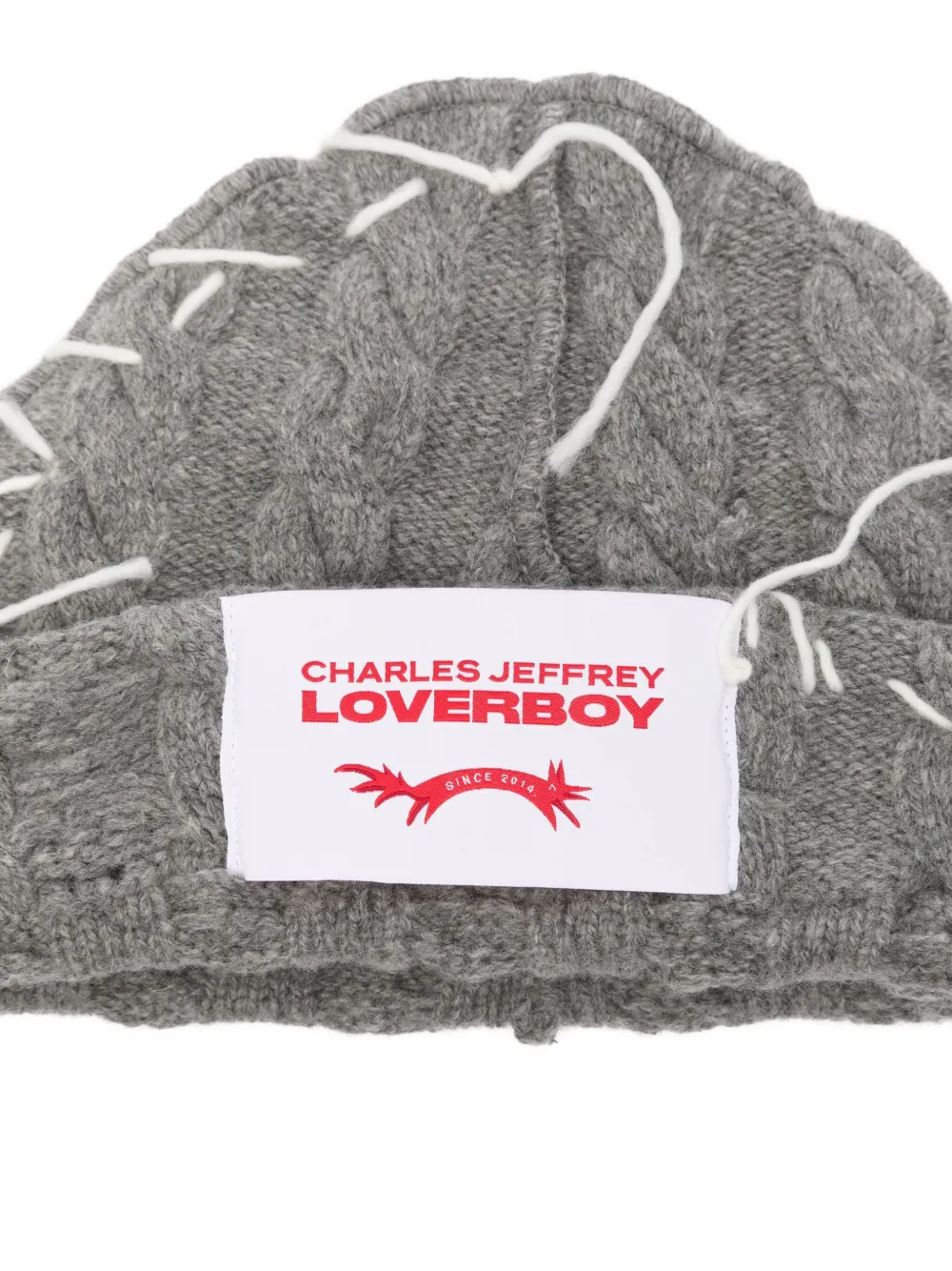 Charles Jeffrey Loverboy Kabelgebreide muts Grijs
