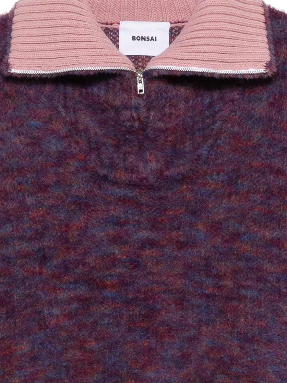 Bonsai Trui met halve rits Paars