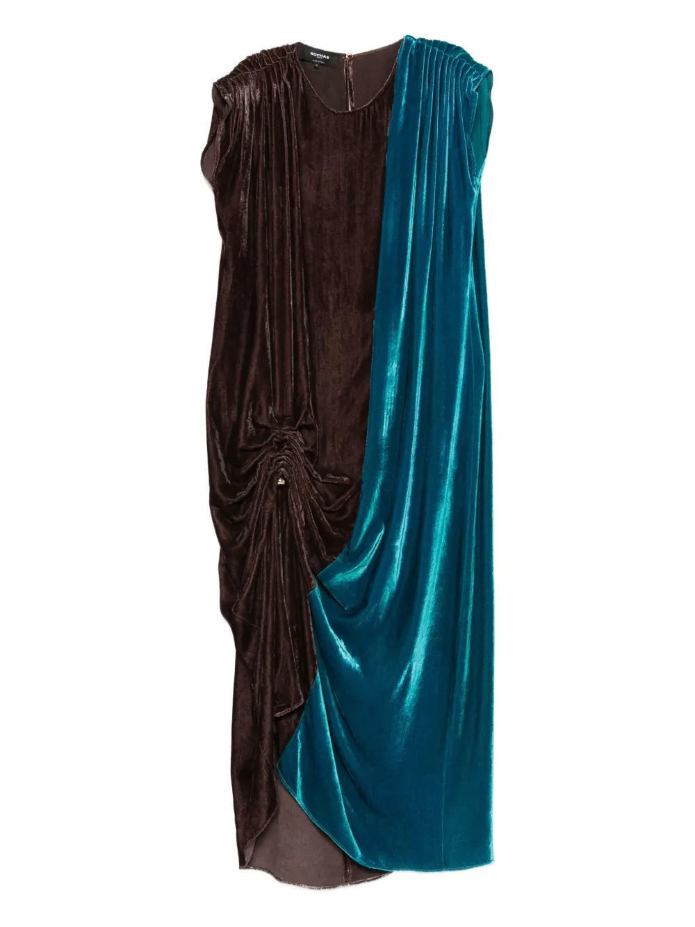 Rochas vestido largo fruncido con diseño drapeado | azul | Image 1