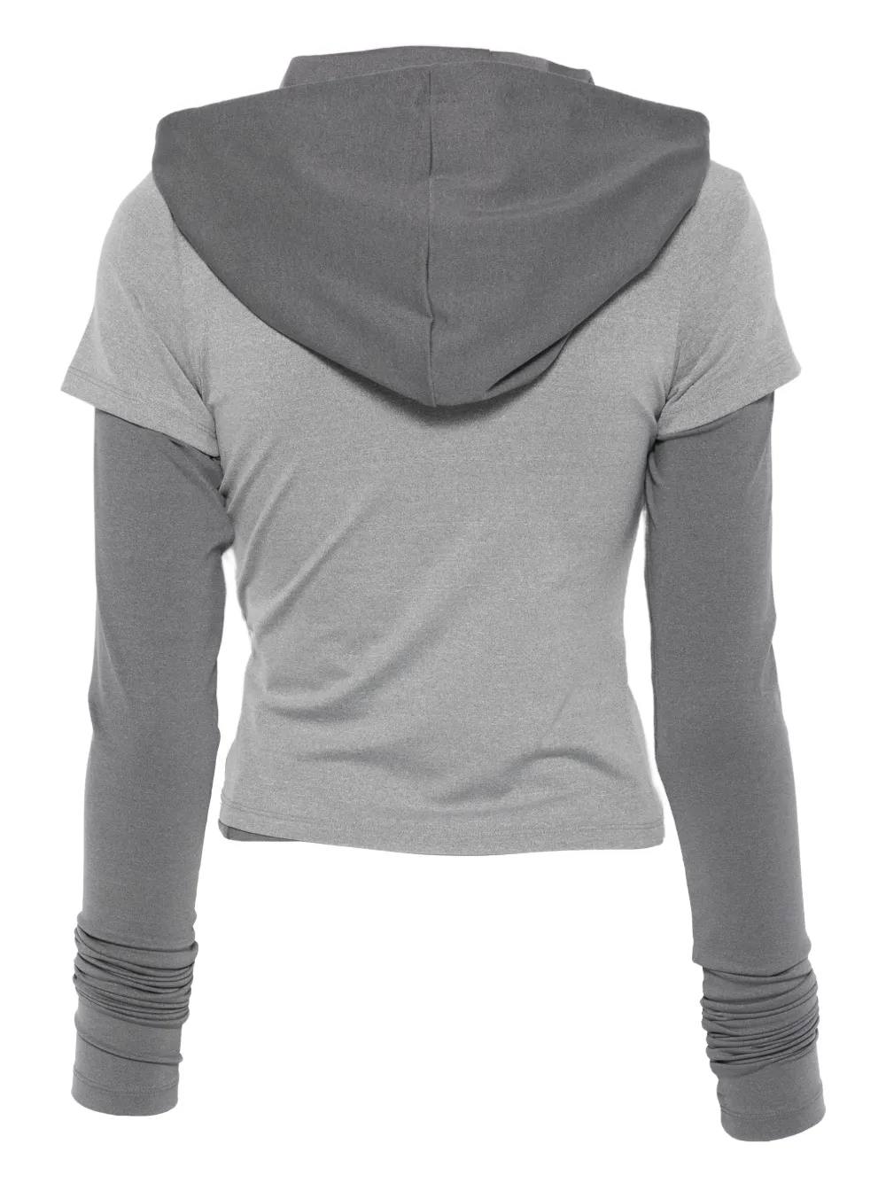Andersson Bell Gathered Jersey Hoodie In Gray