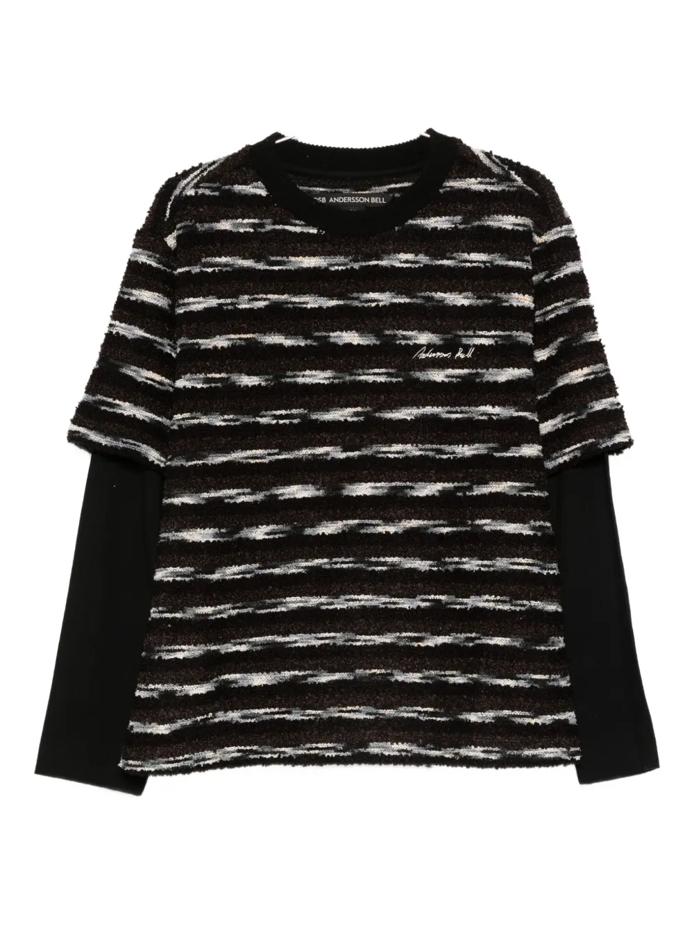 Andersson Bell Stripe Layered Sweater In Black