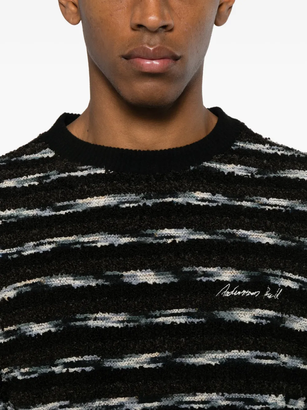 Andersson Bell Stripe Layered Sweater In Black