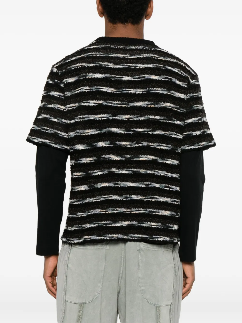 Andersson Bell Stripe Layered Sweater In Black