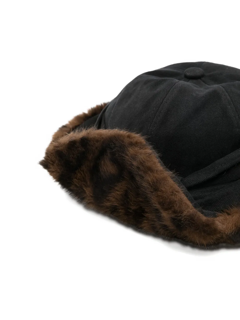 Andersson Bell Knot Faux-fur Trim Cap In Black