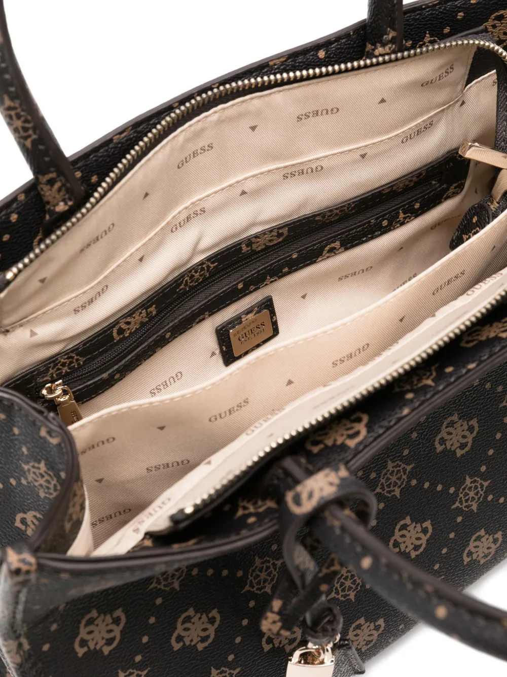 Guess Usa Logo-detail Tote Bag In Brown