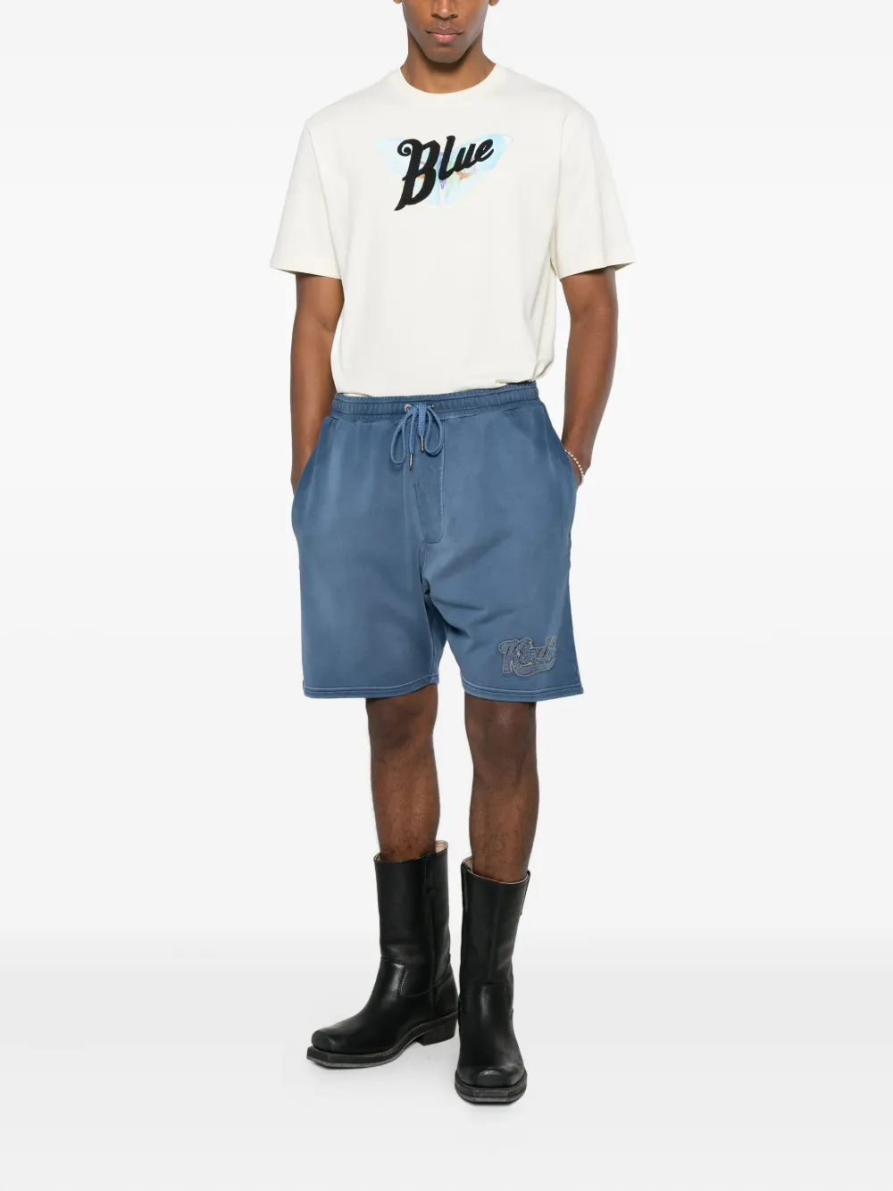 Ksubi Ace Drawstring Track Shorts In Blue