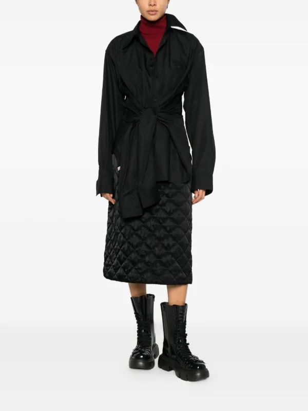 トップス chares jeffrey loverboy hug shirt Charles Jeffrey Loverboy Tie Front Hug Shirt | Black | FARFETCH