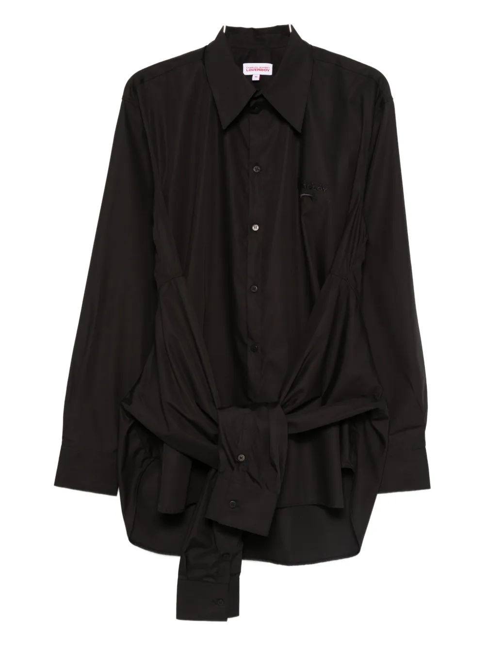 Charles Jeffrey Loverboy Tie Front Hug Shirt In Black