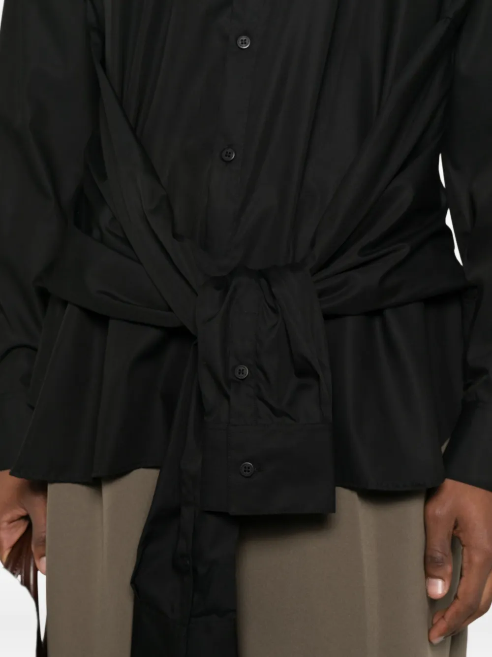 Charles Jeffrey Loverboy Tie Front Hug Shirt In Black